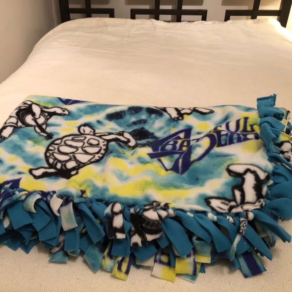 Homemade Grateful Dead Tie-dye Terrapin Fleece Blanket - Picture 6 of 6